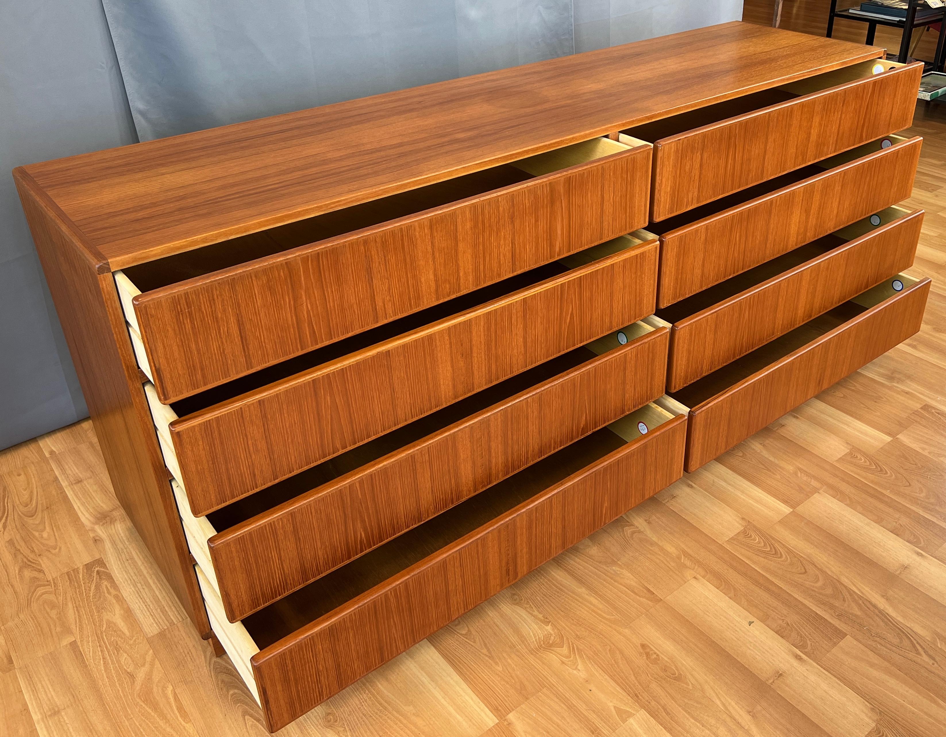 c. 1970s Eight Drawer Teak Danish Modern Dresser by Komfort 6