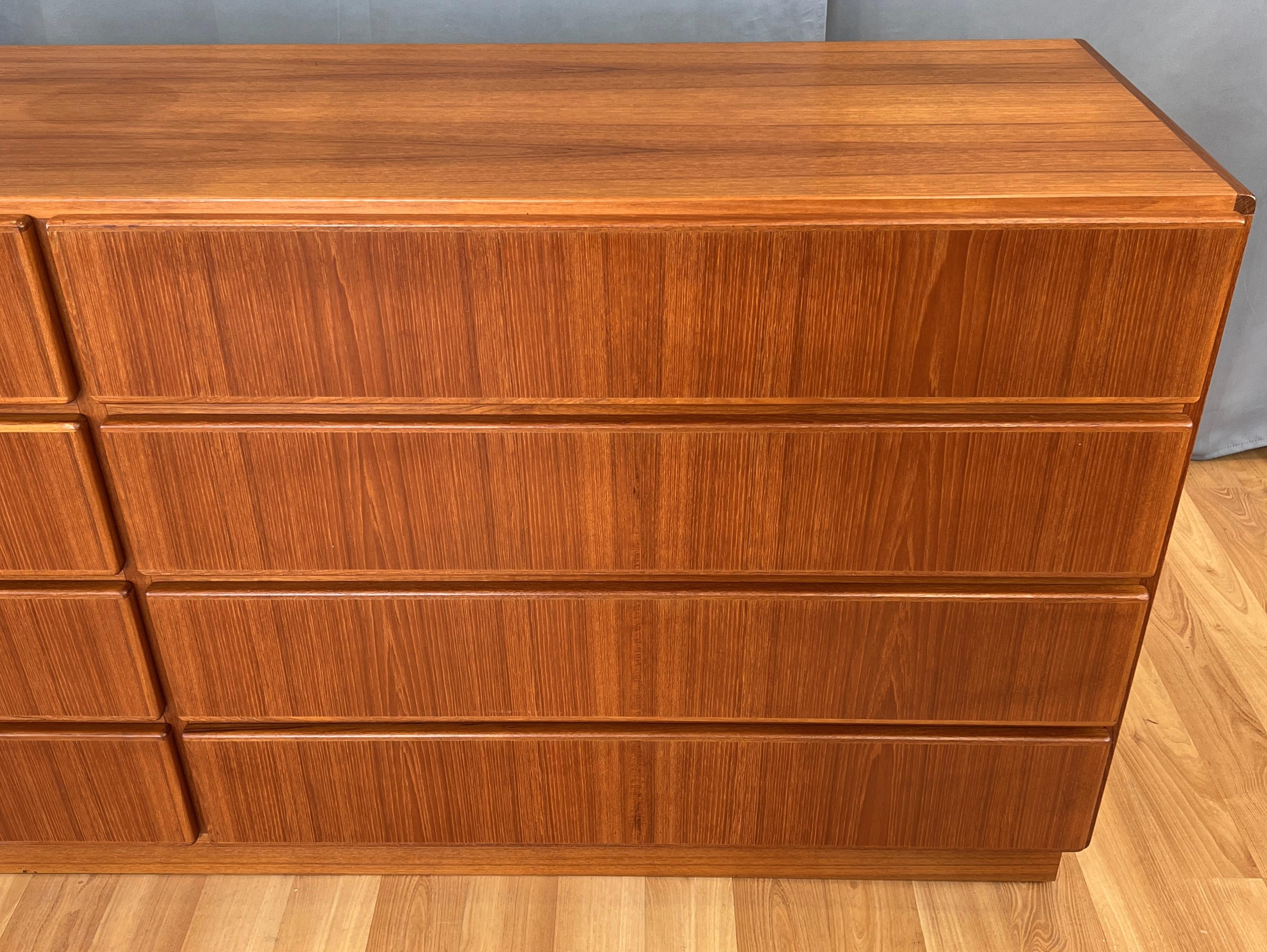 c. 1970s Eight Drawer Teak Danish Modern Dresser by Komfort 11