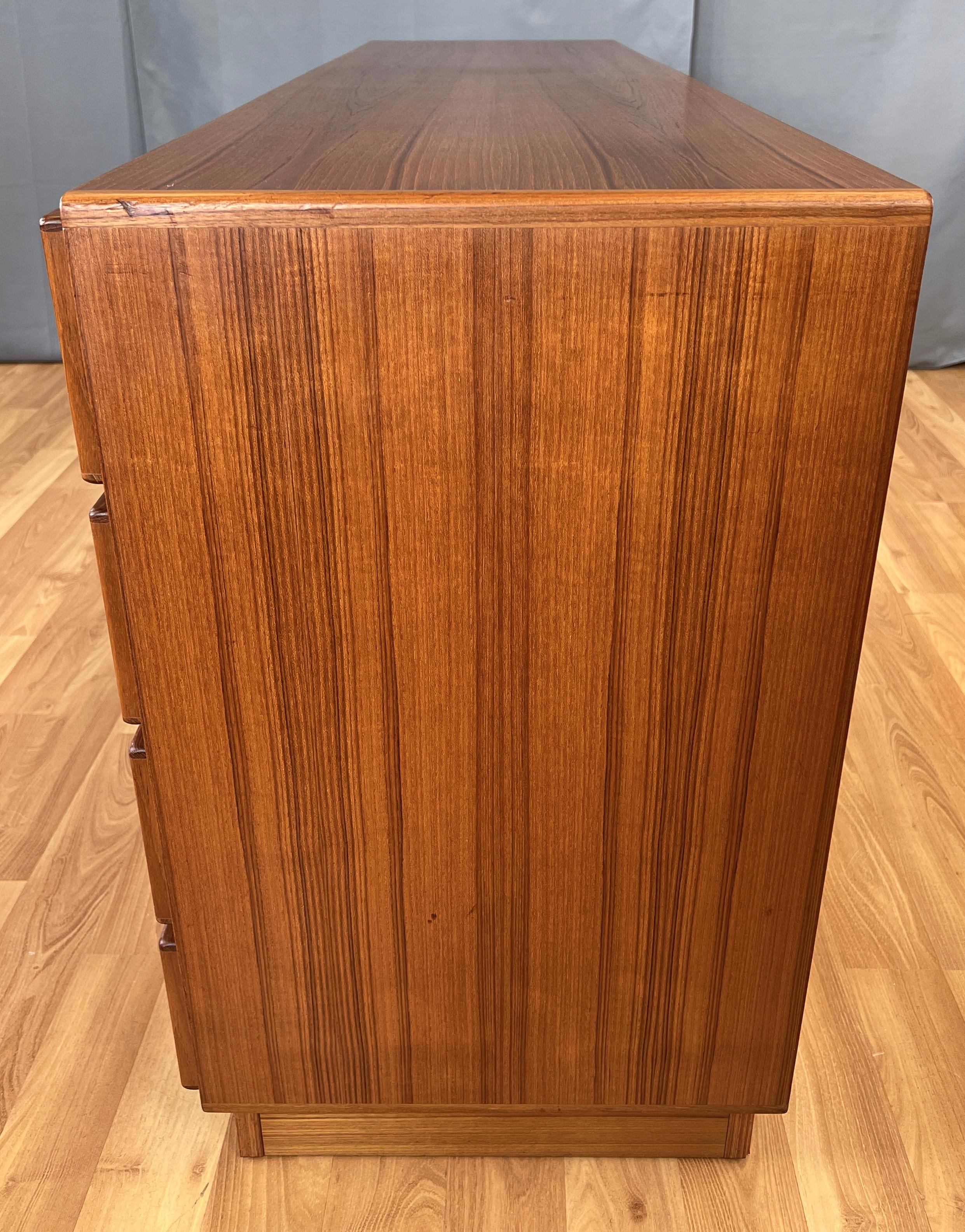 Beech c. 1970s Eight Drawer Teak Danish Modern Dresser by Komfort