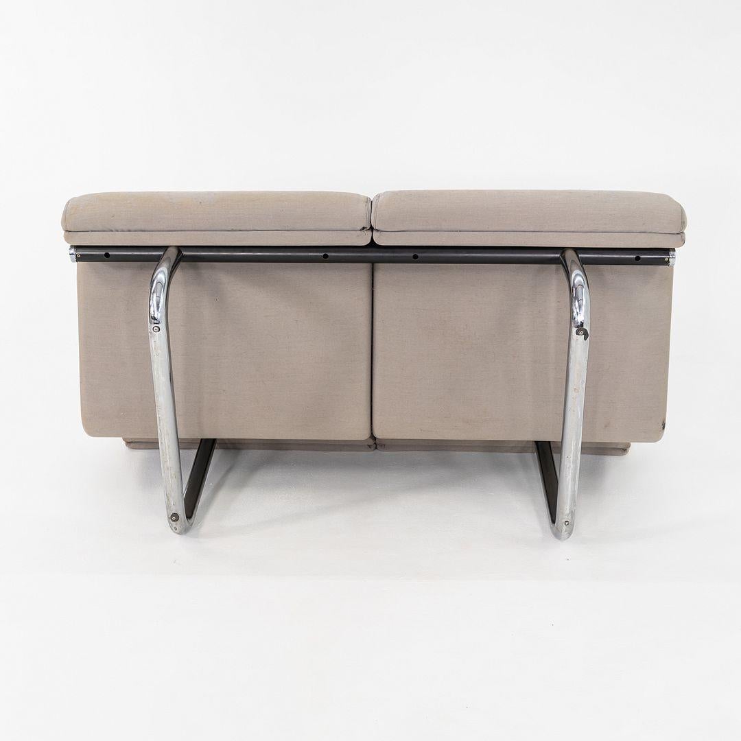 C. 1970s Richard Schultz Design Prototype Loveseat Sofa with Polished Steel Base For Sale 3