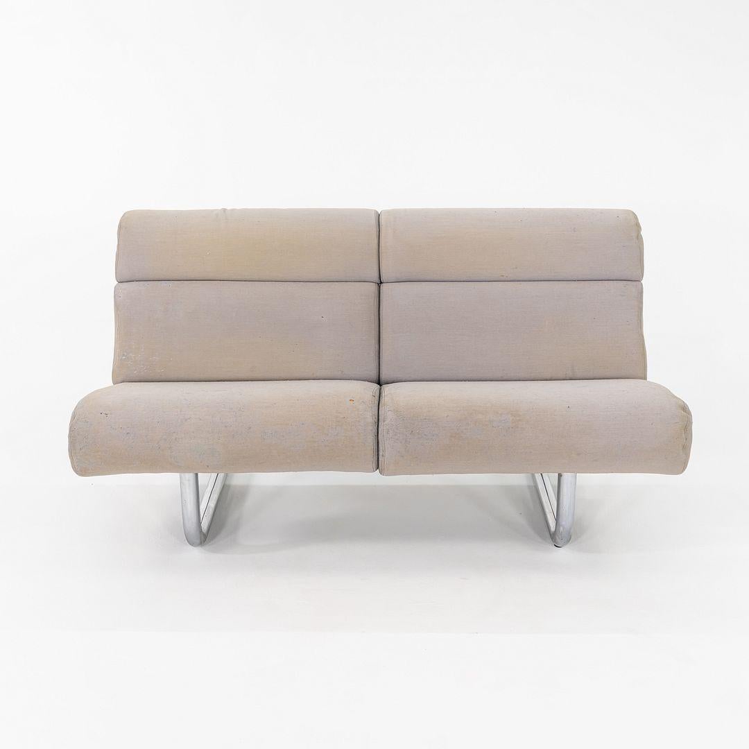 C. 1970s Richard Schultz Design Prototype Loveseat Sofa with Polished Steel Base For Sale 4