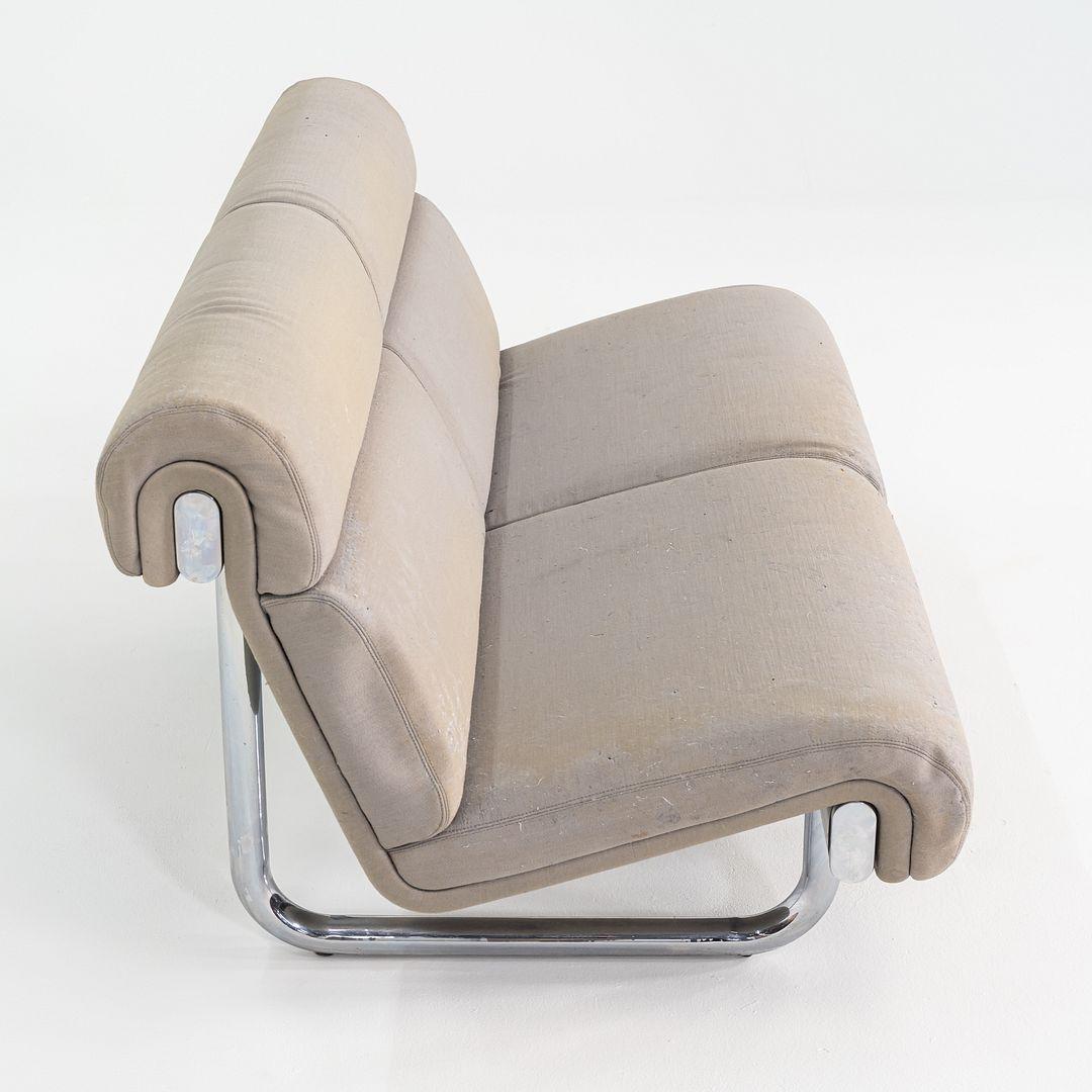 Fabric C. 1970s Richard Schultz Design Prototype Loveseat Sofa with Polished Steel Base For Sale