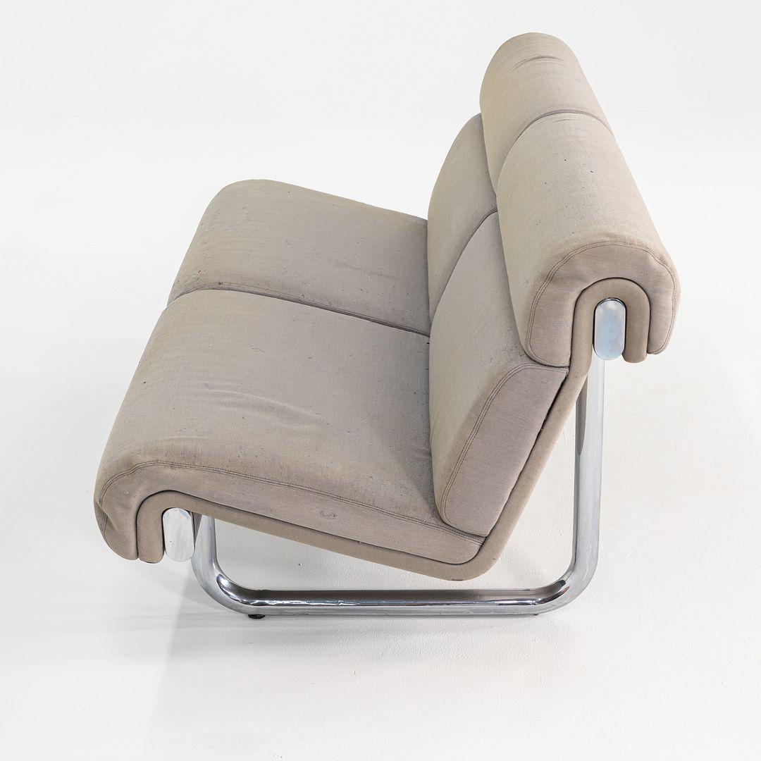 C. 1970s Richard Schultz Design Prototype Loveseat Sofa with Polished Steel Base For Sale 1