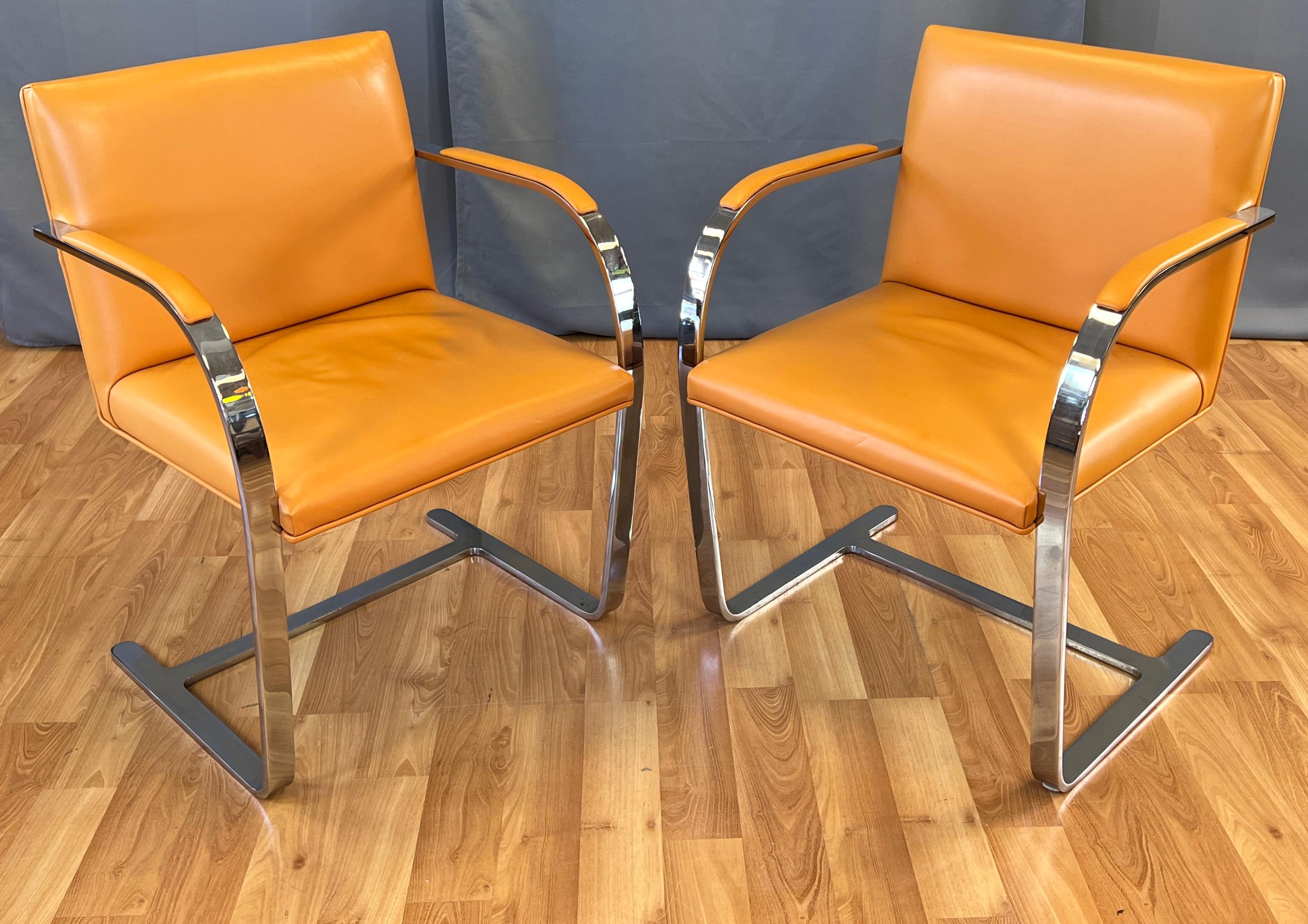 TWO Gordon International Flache Bar-Sessel aus orangefarbenem Leder, 1970er Jahre im Angebot 5