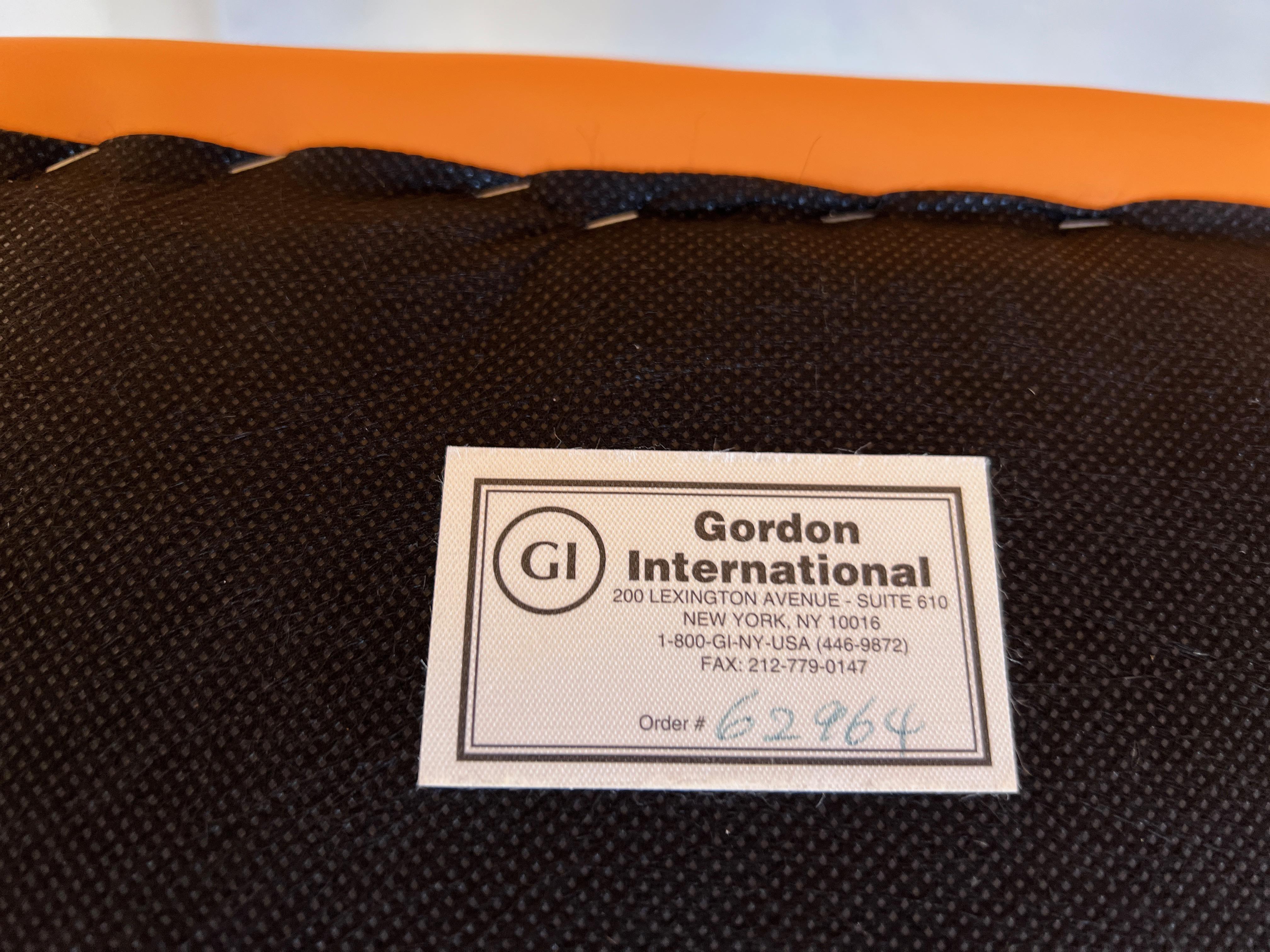 TWO Gordon International Flache Bar-Sessel aus orangefarbenem Leder, 1970er Jahre im Angebot 6
