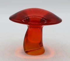 c. 1970s Viking Art Glass Mushroom Paperweight