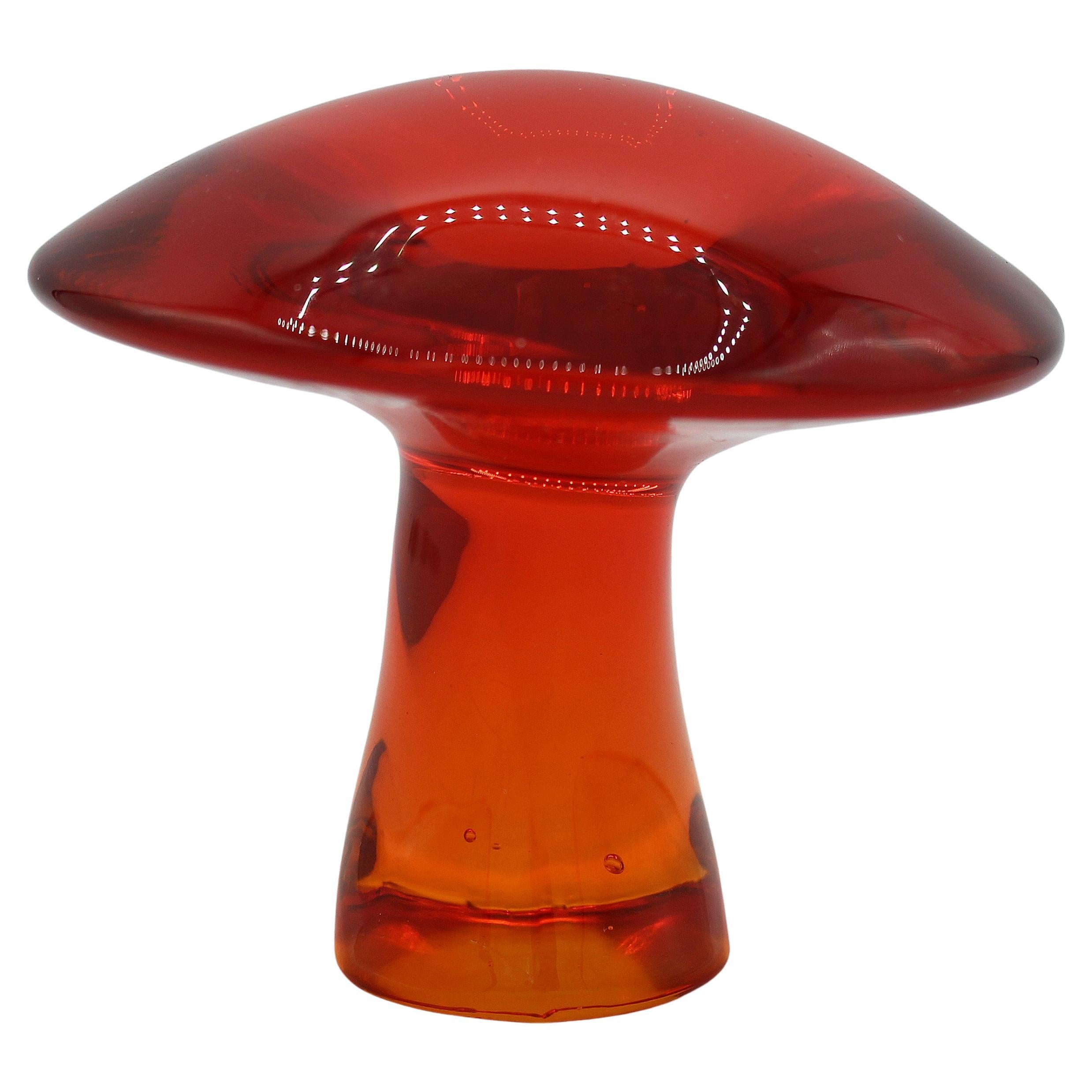 c. 1970s Viking Art Glass Mushroom Paperweight