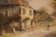 c. 1970s Village Scene Print by Simone Haumont