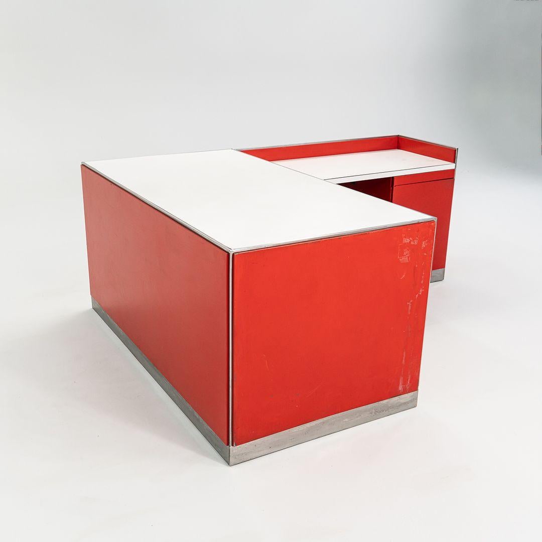 Enamel C. 1974 Davis Allen of SOM Architects for General Fireproofing Reception Desk For Sale