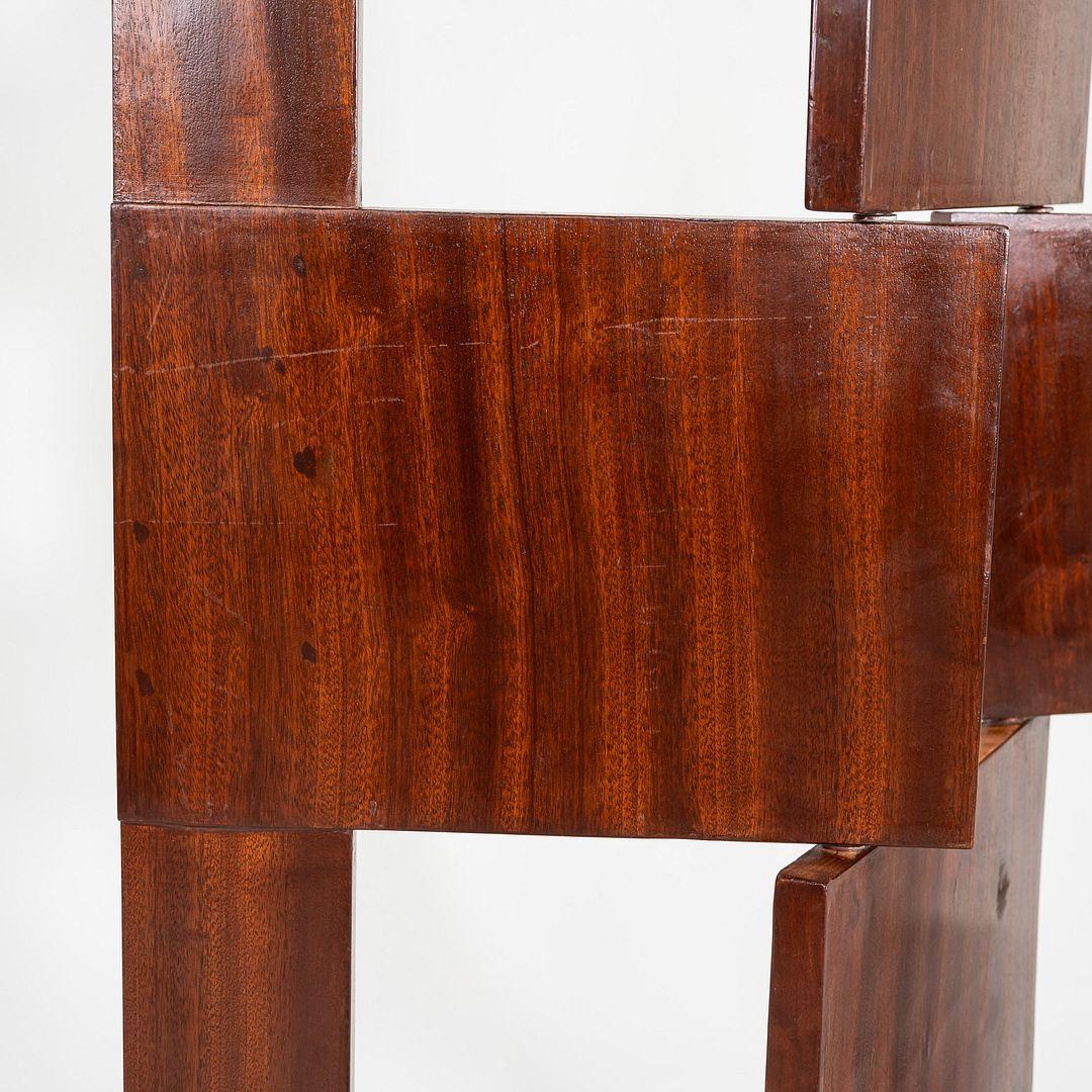 C. 1980 Eileen Gray Brick Screen Laquage Paravent Room Divider in Mahogany (Séparation de pièces en acajou) en vente 3