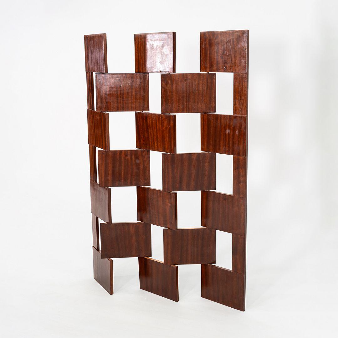 C. 1980 Eileen Gray Brick Screen Laquage Paravent Room Divider in Mahogany (Séparation de pièces en acajou) en vente 2
