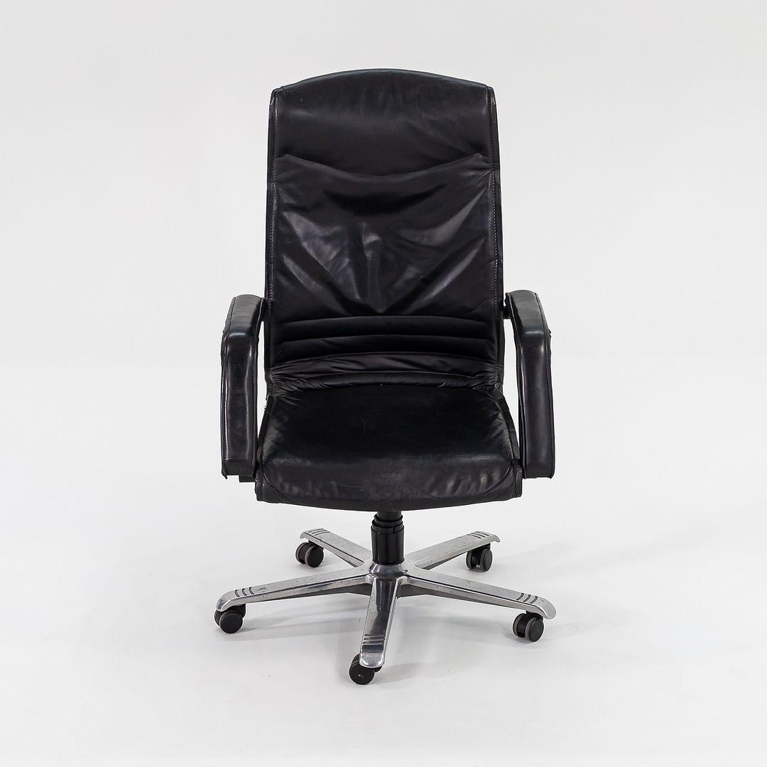 C. 1980er Fritz Makiol für Girsberger Trilax 2 Schreibtischstuhl in schwarzem Leder (Moderne) im Angebot