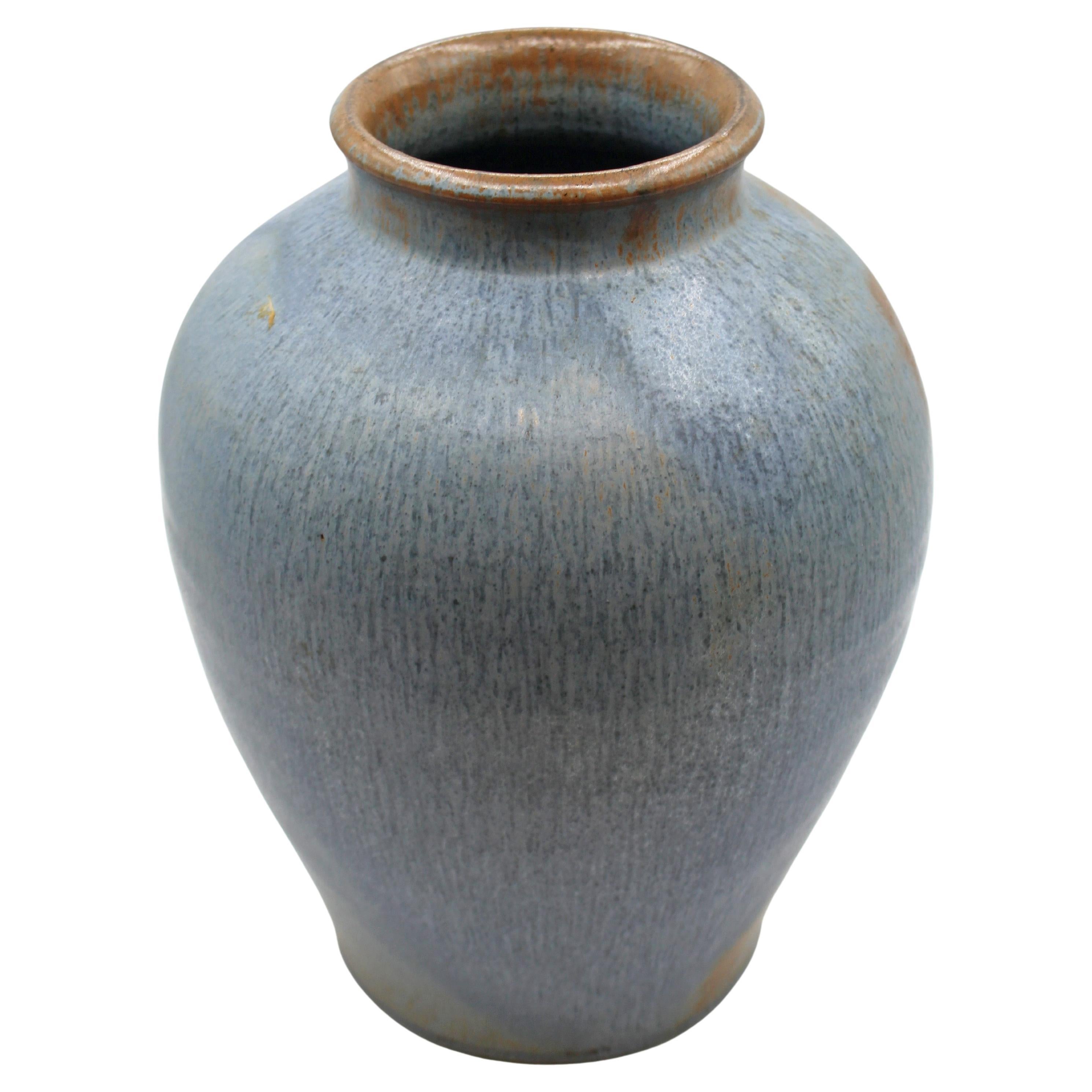 C. 1980er "Seagrove" Töpferei Große gedrehte Vase von Walter & Dot Auman im Angebot