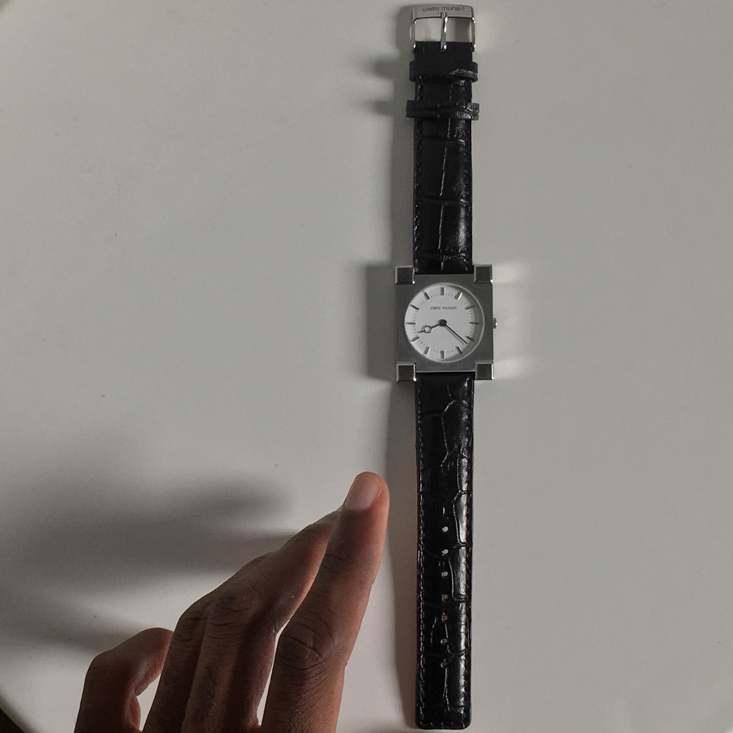 c. 1985, ‘Sotsy’ Quartz Wristwatch with Case by Ettore Sottsass for Cleto Munari In Excellent Condition In New York, NY