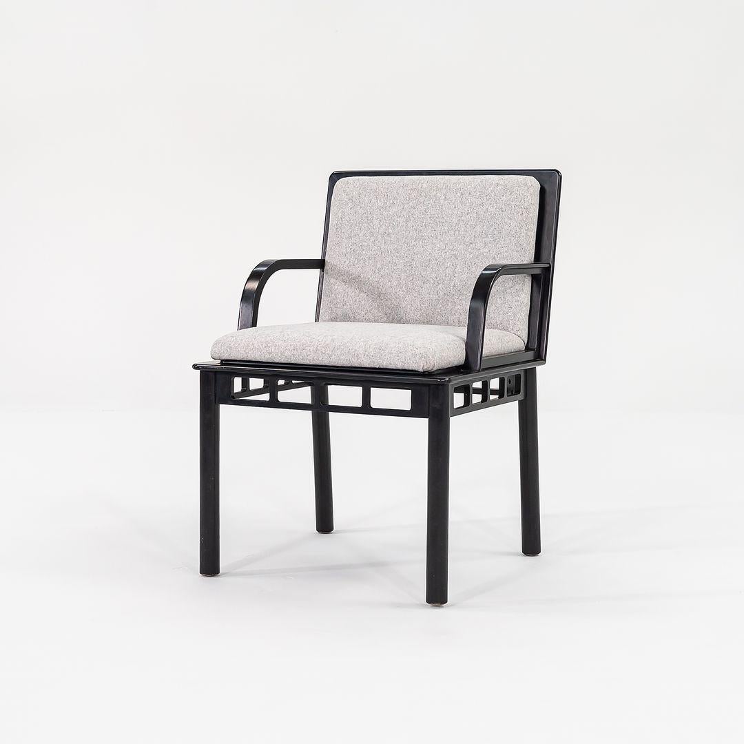 C. 1988 Pair of Ettore Sottsass Bridge Chairs in Ebonized Maple Kvadrat Fabric For Sale 3