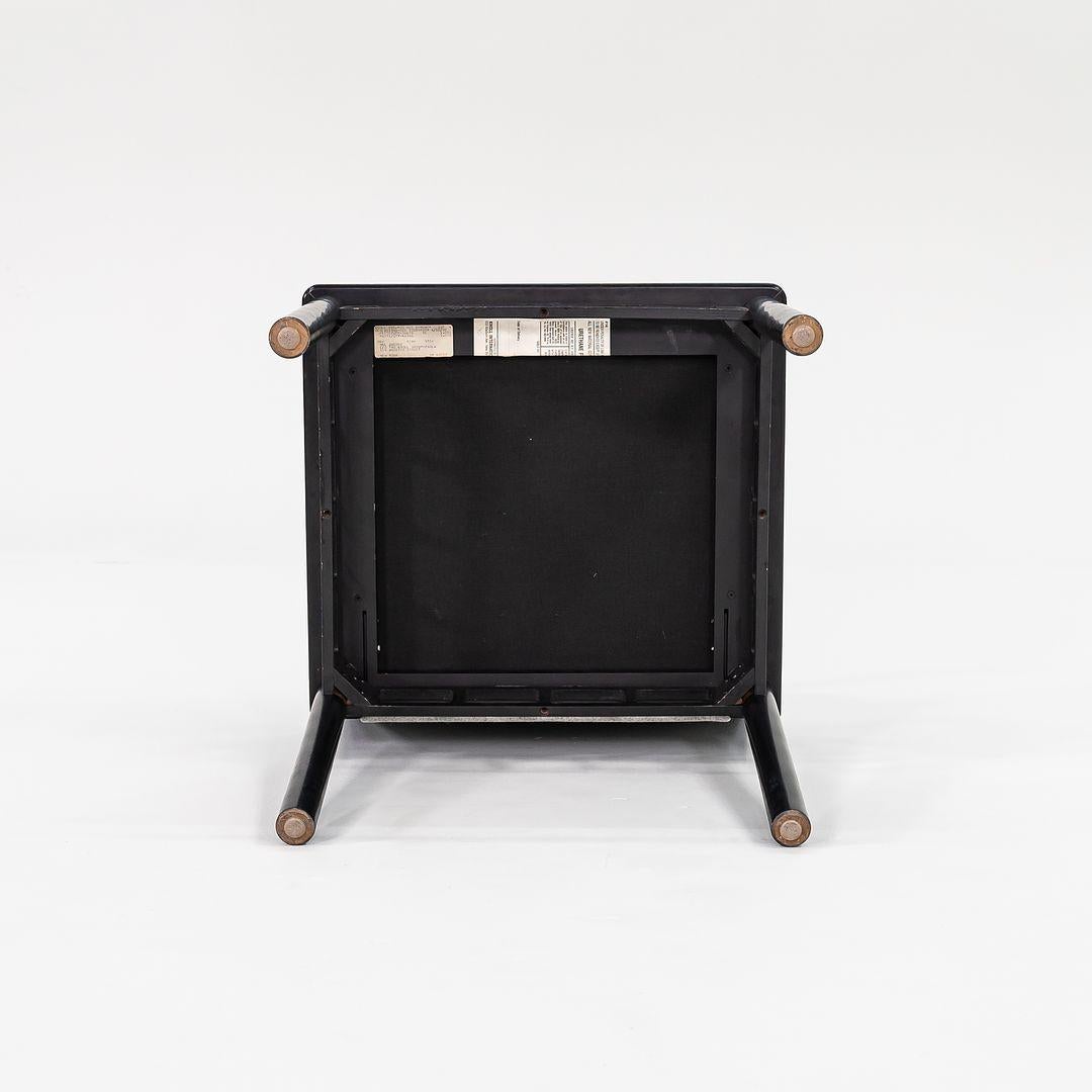C. 1988 Pair of Ettore Sottsass Bridge Chairs in Ebonized Maple Kvadrat Fabric In Good Condition For Sale In Philadelphia, PA