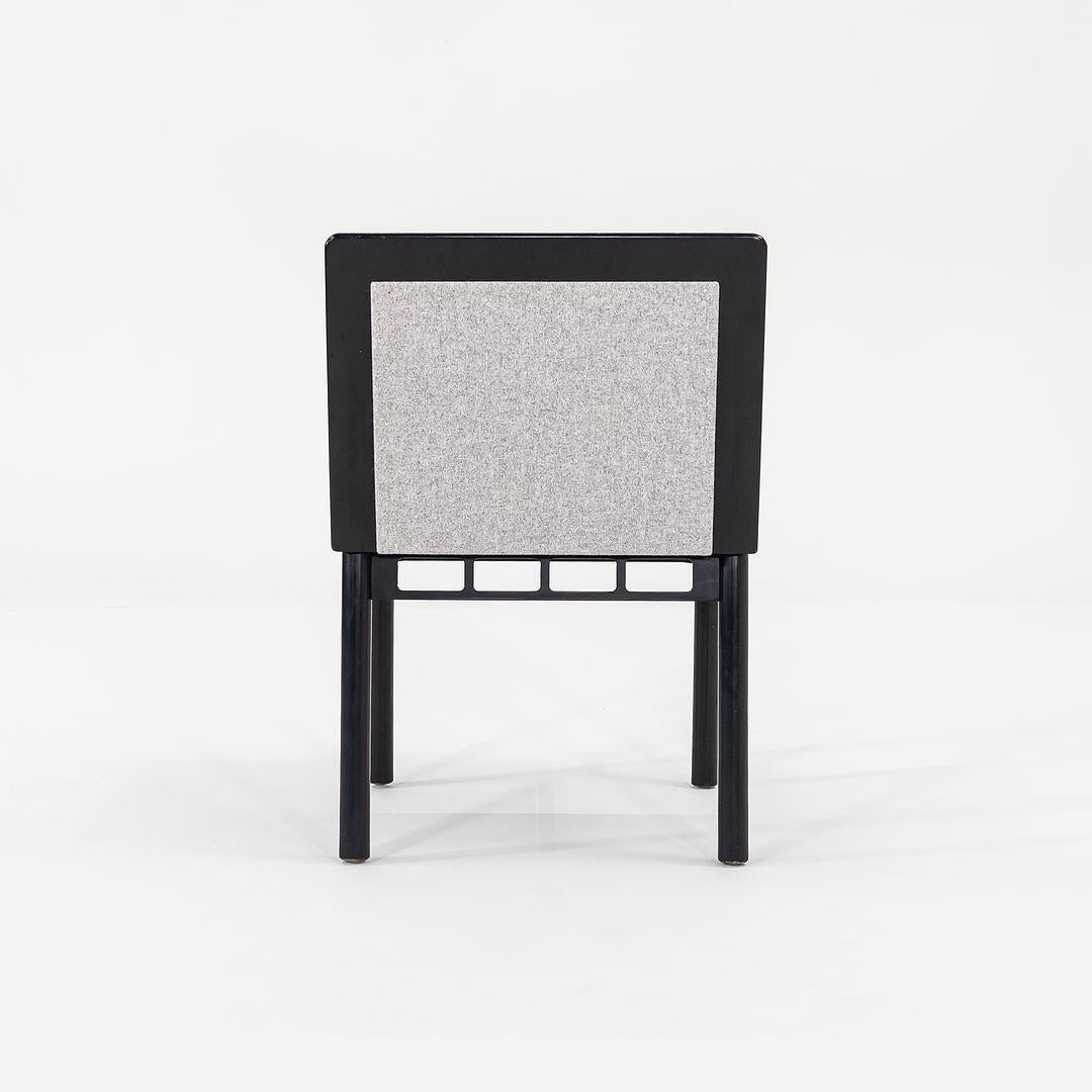 Late 20th Century C. 1988 Pair of Ettore Sottsass Bridge Chairs in Ebonized Maple Kvadrat Fabric For Sale