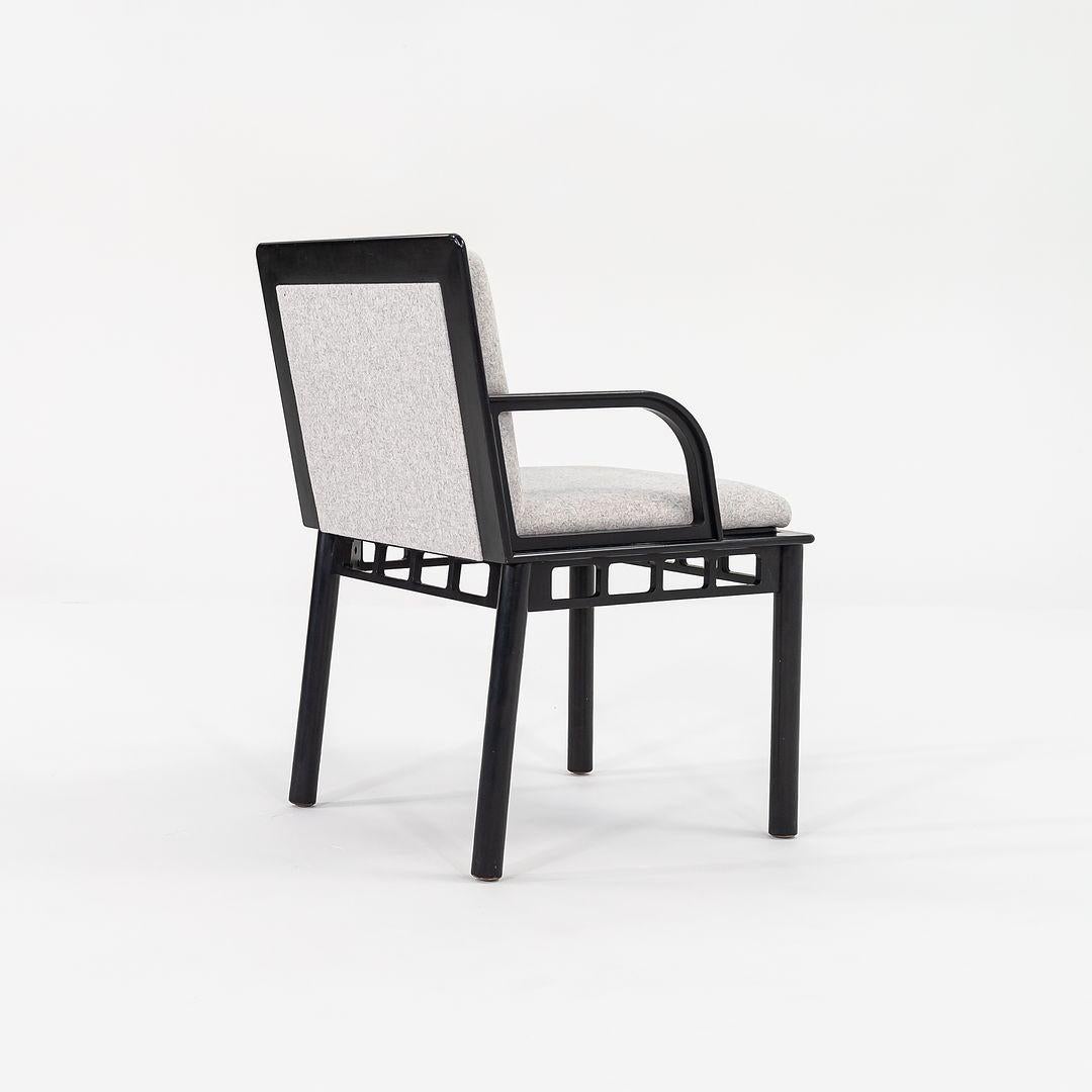Foam C. 1988 Pair of Ettore Sottsass Bridge Chairs in Ebonized Maple Kvadrat Fabric For Sale
