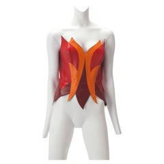 Vintage c. 1989-92 Thierry Mugler Couture Leather Flame Bustier Museum