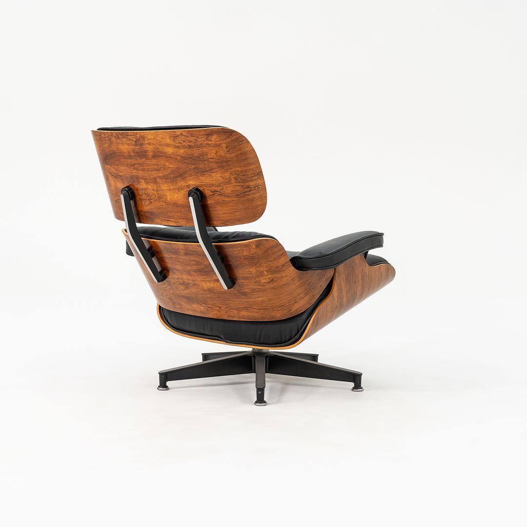 Aluminum C. 1990 Herman Miller Eames Lounge Chair & Ottoman in Rosewood w/ Cushion For Sale