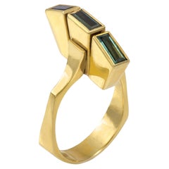 Vintage Peter Cullman Tourmaline and Gold Ring circa 1990 