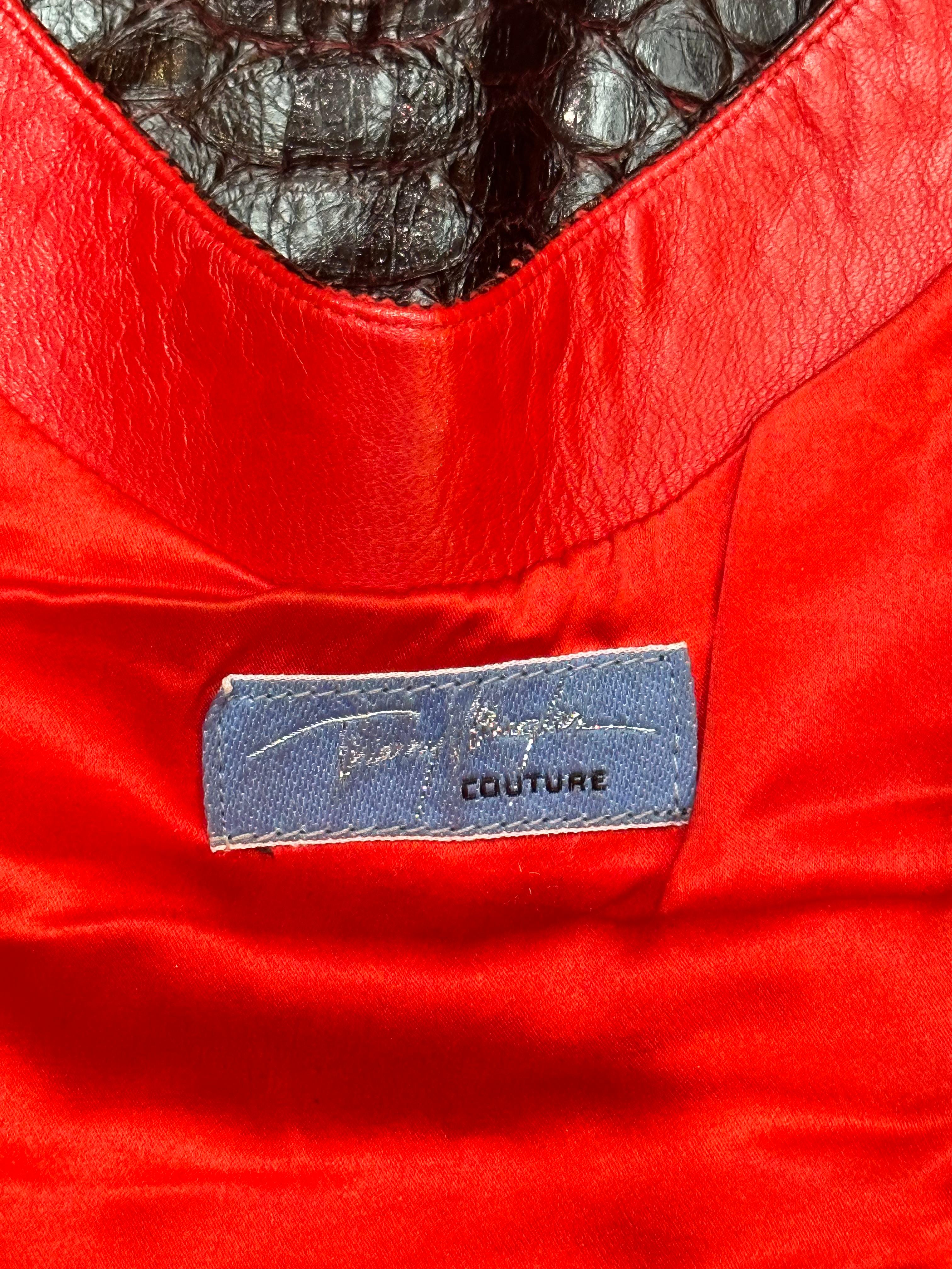 c. 1990 Thierry Mugler Couture Corset en python noir Rare Unisexe en vente