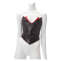 c. 1990 Thierry Mugler Couture Corsetto in pitone nero Raro