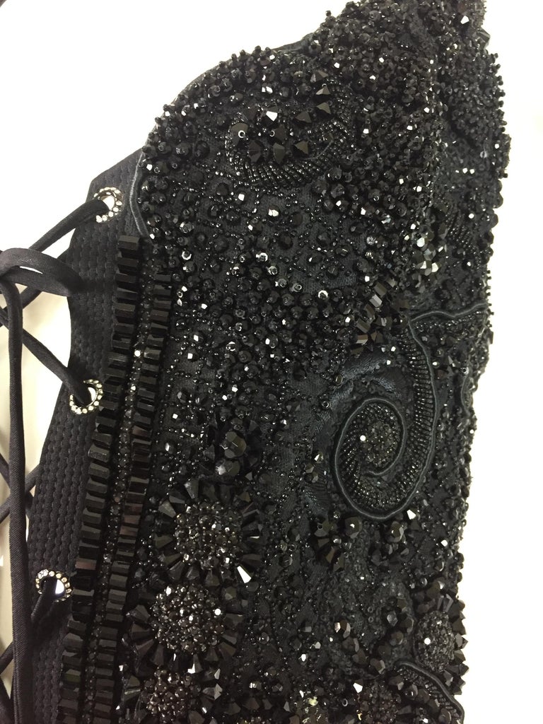 C. 1994 Atelier Versace by Gianni Corset Chainmail Crystal Metal Beaded Dress C. 1994 Atelier Versace by Gianni Corset Chainmail Crystal Metal Beaded Dress