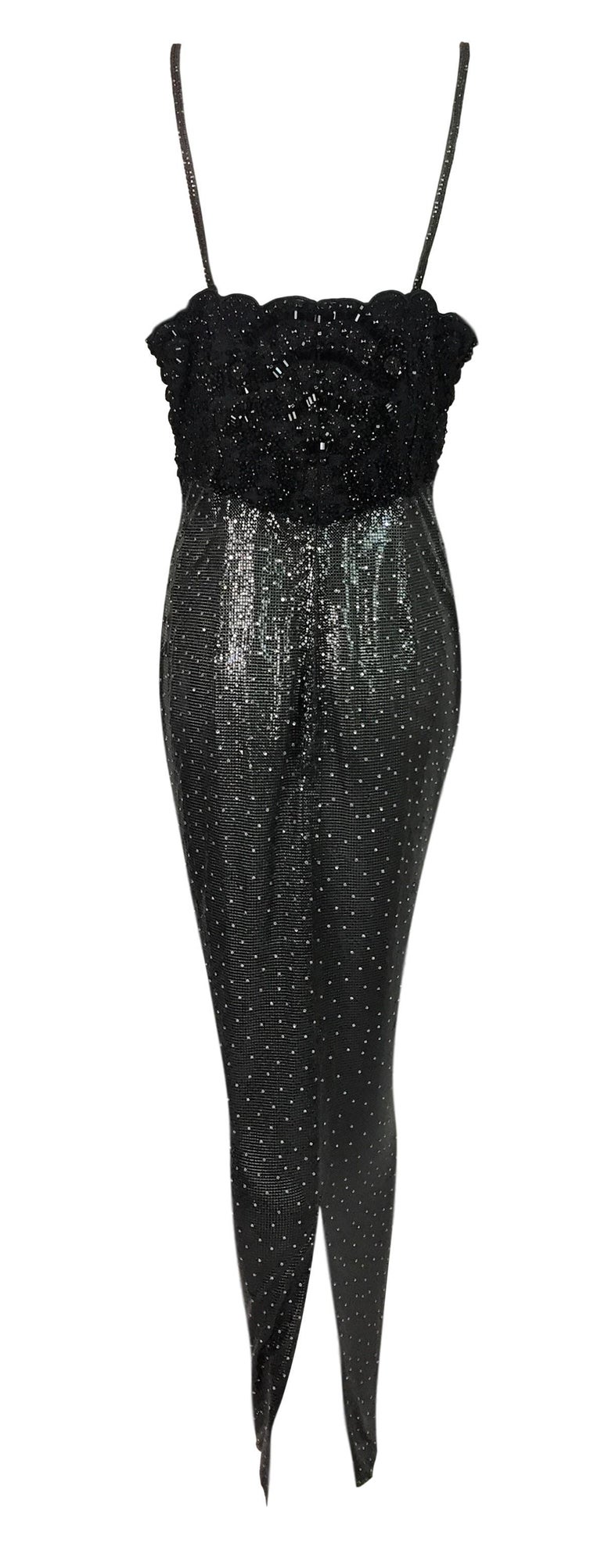 green emerald velvet dress Versace Fall 1994 Silver Metallic Leather Overall Dress – Studded Petals  Vintage