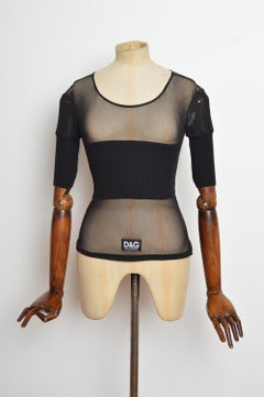 C. 1995 Dolce & Gabbana D&G Black Sheer Mesh Top