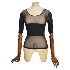 C. 1995 Dolce & Gabbana D&G Black Sheer Mesh Top