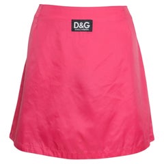 C. 1995 Dolce & Gabbana D&G Hot Pink Nylon Mini Skirt