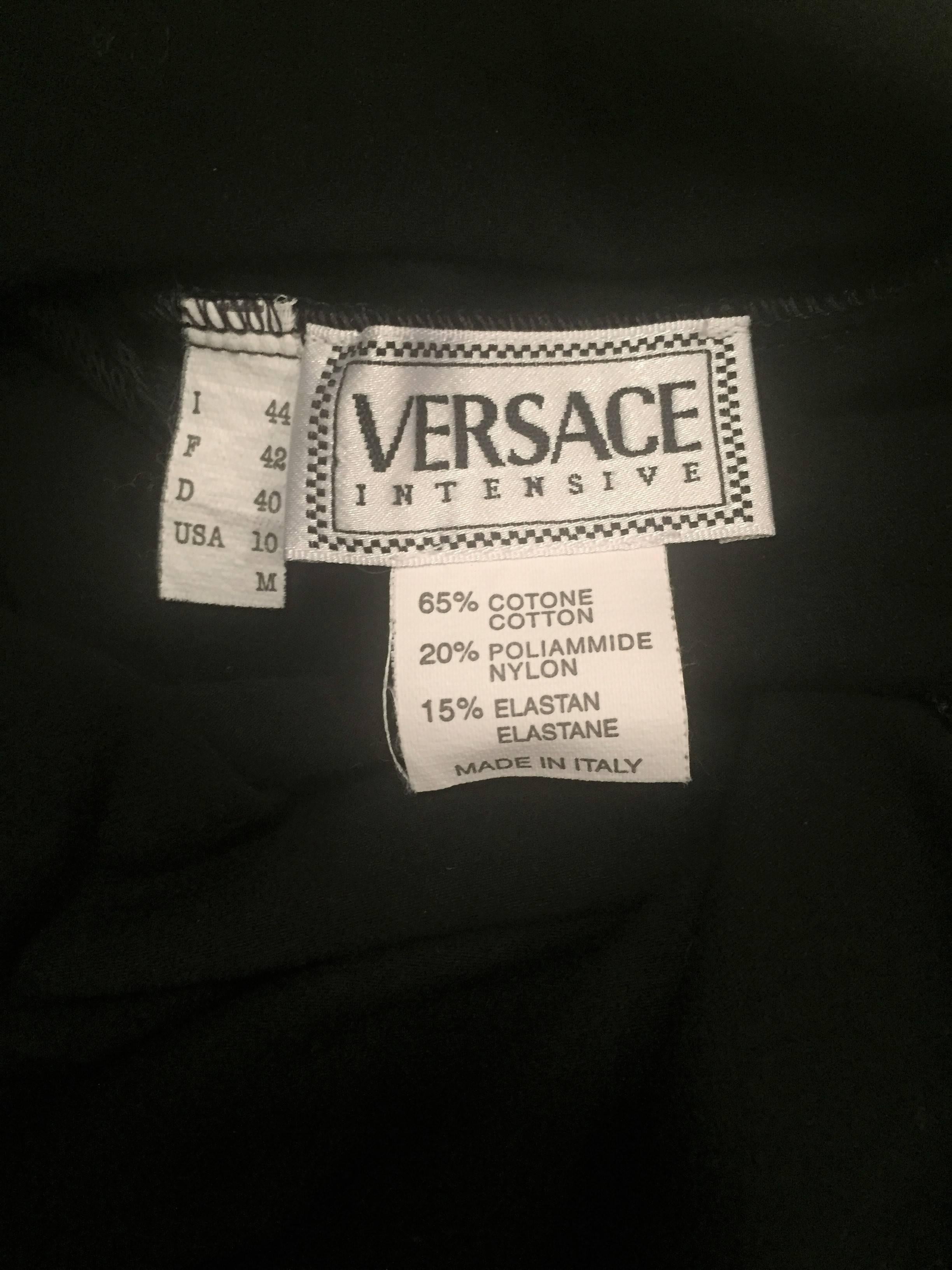 C. 1995 Gianni Versace Intensive Sheer Black Mesh Fishnet Mini Dress In Excellent Condition In Yukon, OK