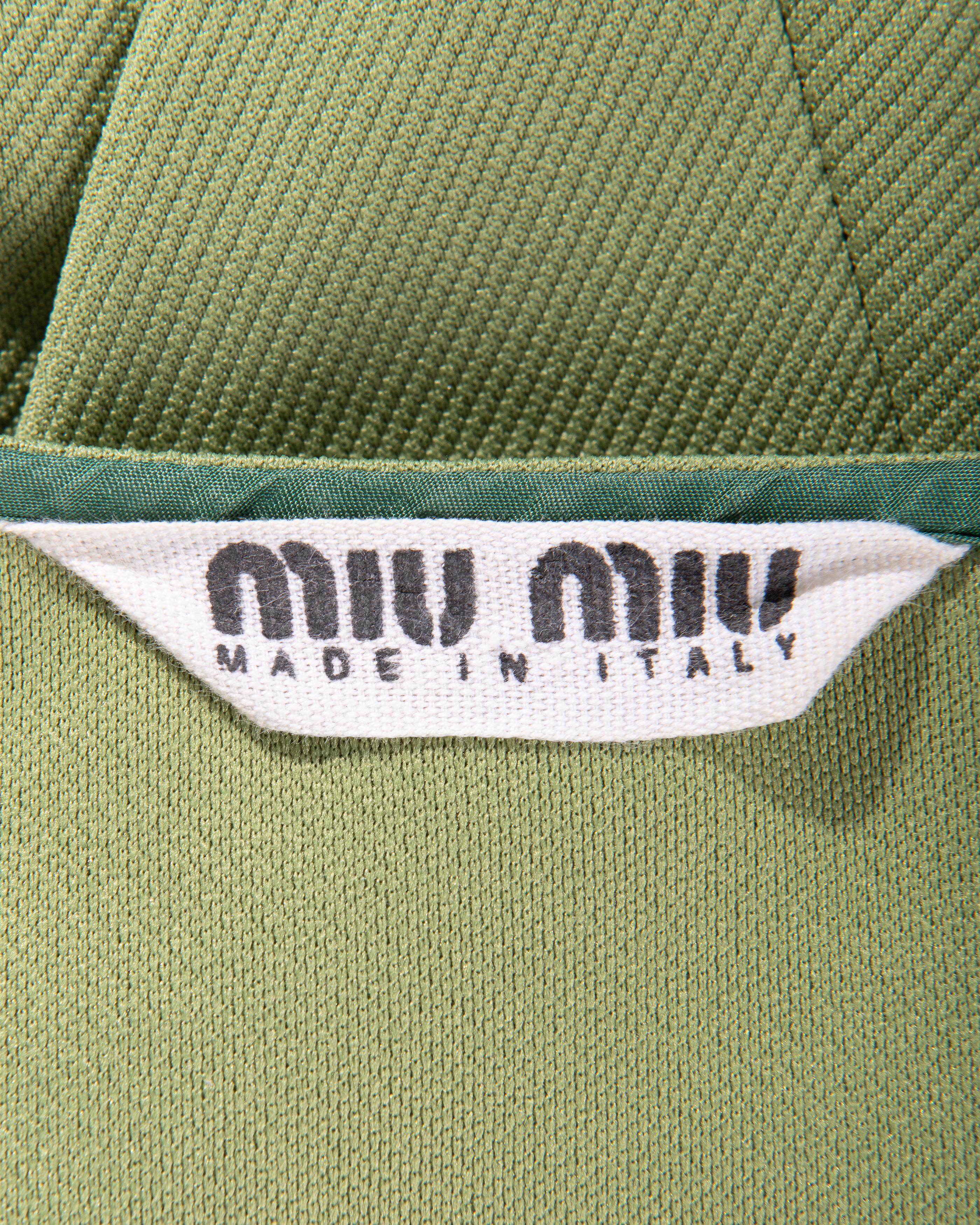 c. 1996 Prada by Miuccia Prada Green Mini Dress 1