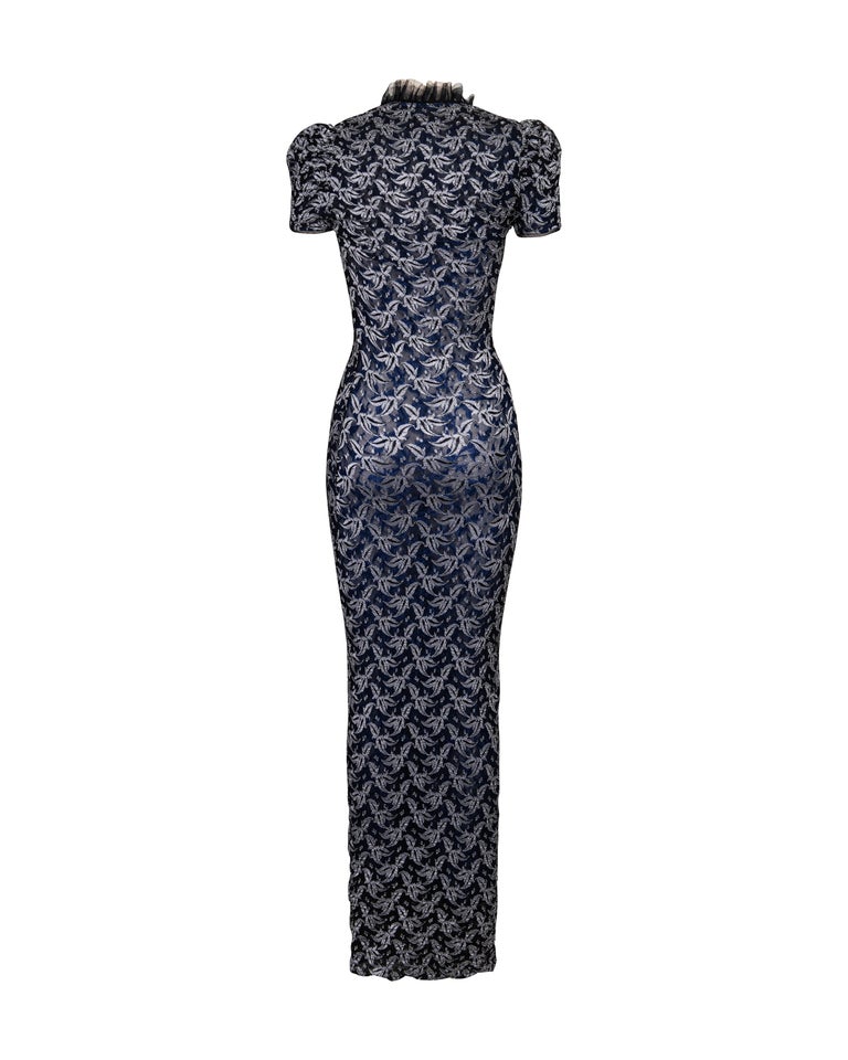 c. 1997 Vivienne Westwood Deep Blue Lace Bodycon Gown at 1stDibs c. 1997 Vivienne Westwood Deep Blue Lace Bodycon Gown at 1stDibs