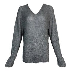 C. 1998 Gucci Tom Ford Unisex "Chainmail" Semi-Sheer Gray Knit Slouchy Sweater