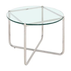 C. 1998 Mies van der Rohe for Knoll MR End / Side Table with Glass Top