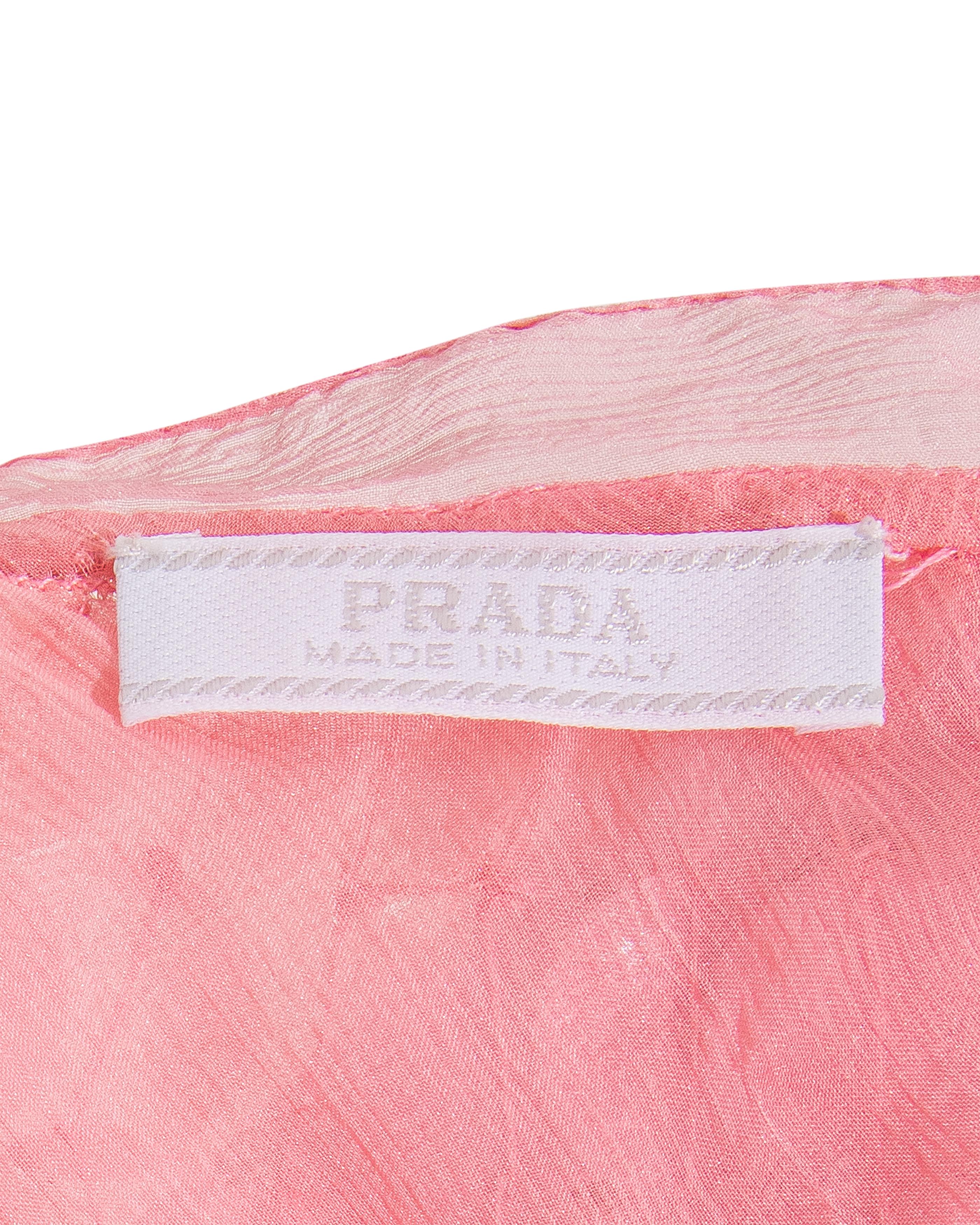 c. 1999 Prada by Miuccia Prada Pink Paillette Mini Dress 3