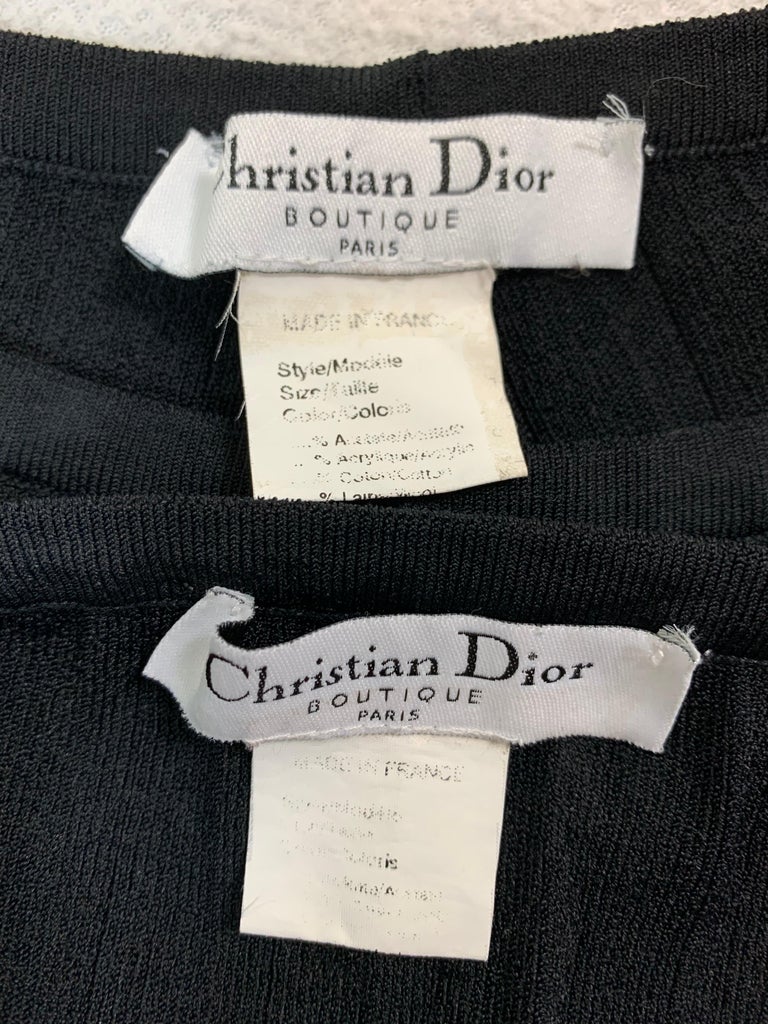 C. 2000 Christian Dior Black Knit Tube Top and High Waist Shorty Shorts ...