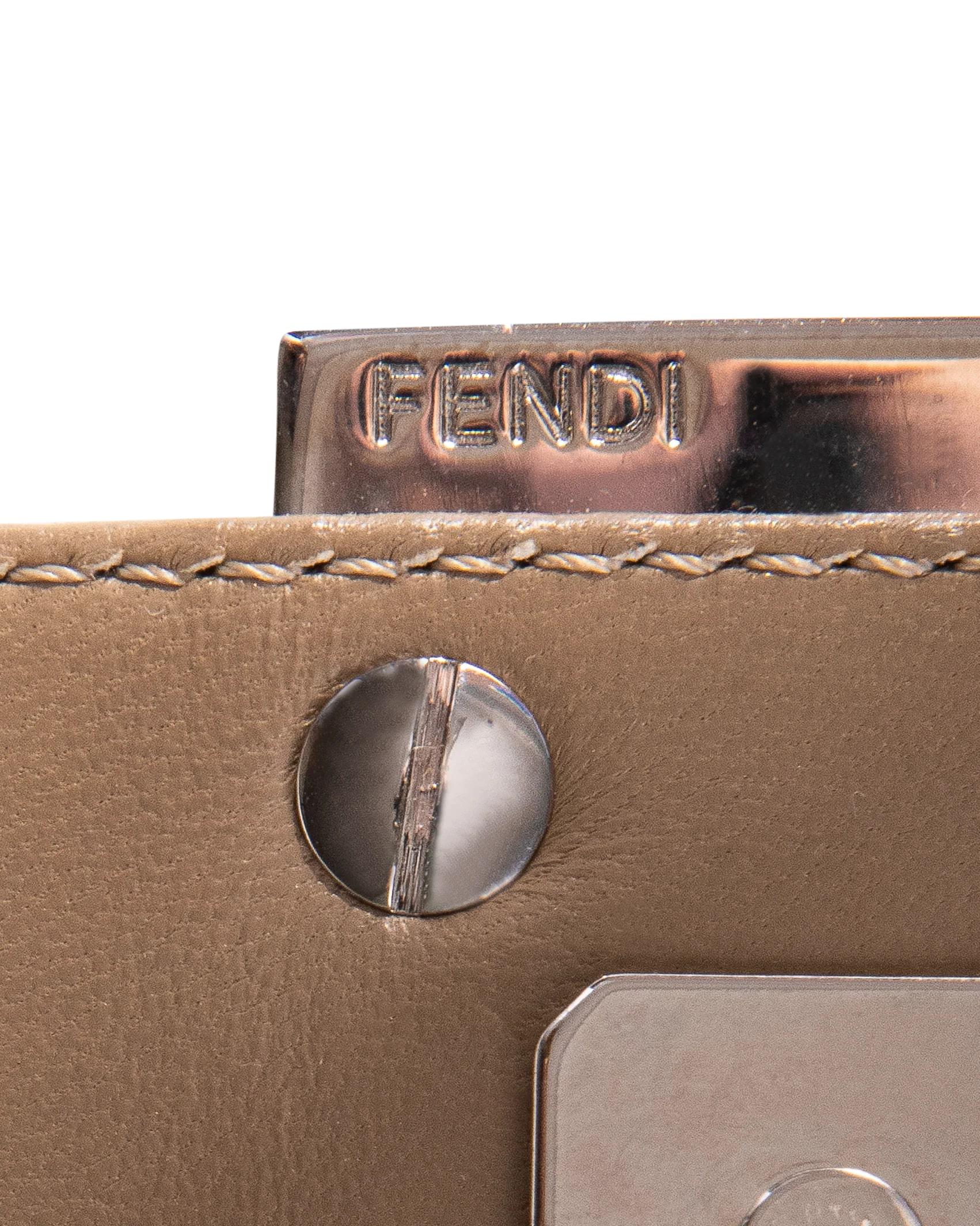 c. 2000 Fendi Neutral Leather Color Block Shoulder Bag 1