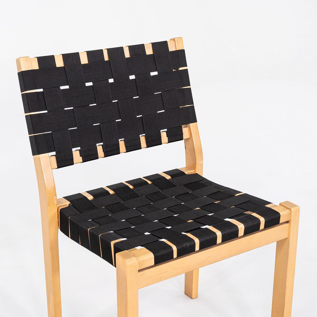 Contemporary C. 2000s Set of Four Alvar & Aino Aalto for Artek 611 Stacking Dining Chairs For Sale