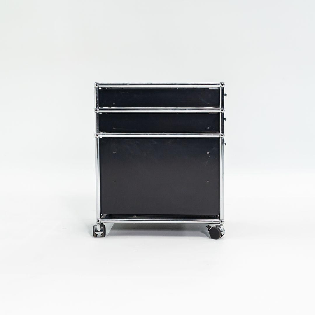 Contemporary C. 2000s USM Haller Switzerland Pedestal in Black with Chrome Frame 6+ Available For Sale
