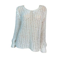 C. 2001 Dolce
Gabbana White Sheer Chunky Knit Mesh Sweater C. 2001 Dolce
Gabbana White Sheer Chunky Knit Mesh Sweater