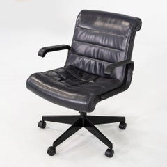 C. 2001 Richard Sapper Management Desk Chair in Grey Leather 6x Available