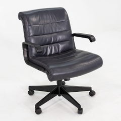 C. 2001 Richard Sapper Management Desk Chair in Grey Leather with Tilt Mechanism