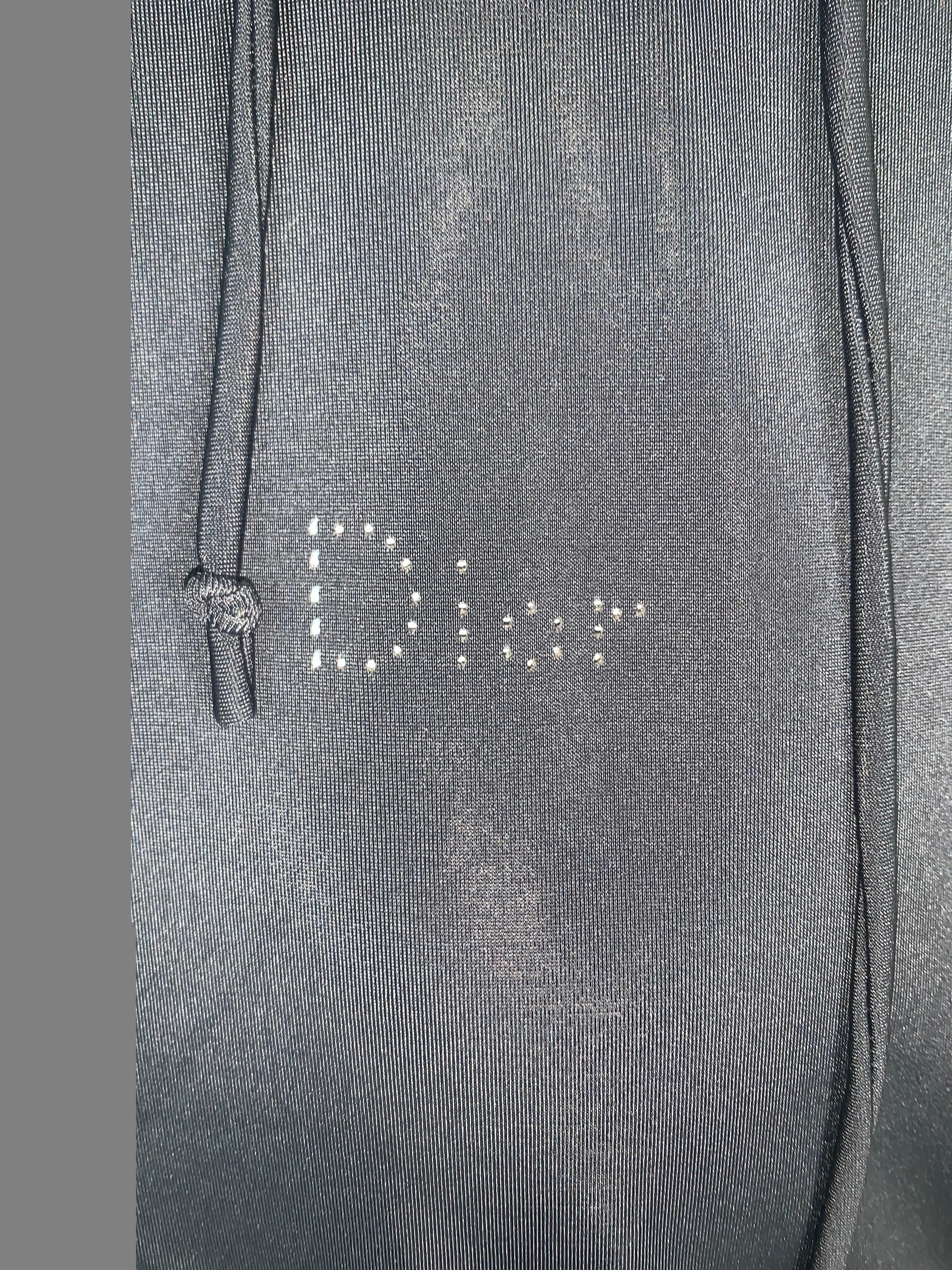 S/S 2000 Christian Dior Black Plunging High Slits Logo Monogram Mini Dress 1