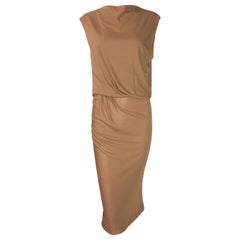 C. 2002 Jean Paul Gaultier Haute Couture Semi-Sheer Tan Nude Pin-Up Dress