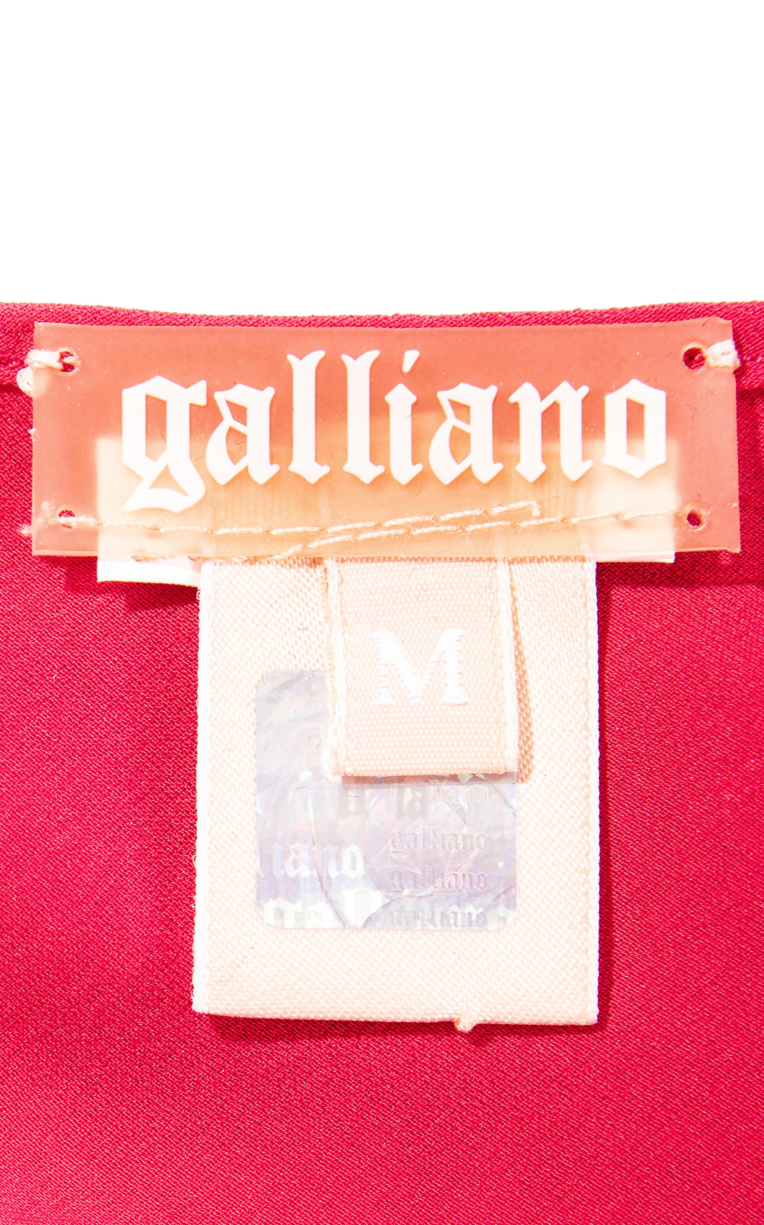 c. 2003 John Galliano Pink Silk Bias Cut Gown with Ruffle Details 5