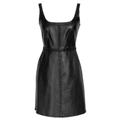 c. 2003 Prada by Miuccia Prada Black Leather Mini Dress