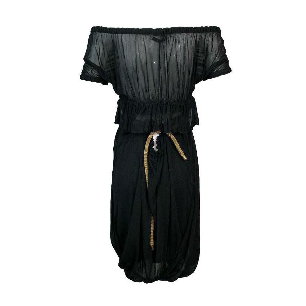 C. 2003 Yves Saint Laurent Tom Ford Black Cut-Out Ruffles Low Back Dress In Good Condition In Yukon, OK